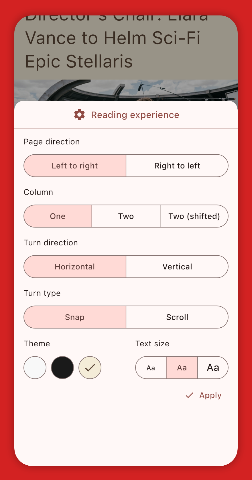 Customize with more settings
